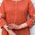 orange embroidered cotton kurta pant with dupatta