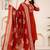 red printed cotton kurta pant with dupatta