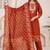 red embroidered cotton kurta pant with dupatta
