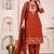 red embroidered cotton kurta pant with dupatta