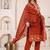 red embroidered cotton kurta pant with dupatta