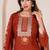 red embroidered cotton kurta pant with dupatta