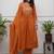orange embroidered cotton kurta pant with dupatta