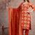 orange embroidered cotton kurta pant with dupatta