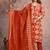 orange embroidered cotton kurta pant with dupatta