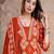 orange embroidered cotton kurta pant with dupatta