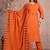 orange embroidered cotton kurta pant with dupatta