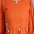 orange embroidered cotton kurta pant with dupatta