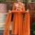 orange embroidered cotton kurta pant with dupatta