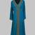 Cyan Blue Golden multicolor stone and  Beads Moroccan Kaftan With hijab 