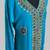 Cyan Blue Golden multicolor stone and  Beads Moroccan Kaftan With hijab 
