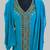 Cyan Blue Golden multicolor stone and  Beads Moroccan Kaftan With hijab 