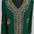 Dark Green Off White Golden multicolor stone and  Beads Moroccan Kaftan With hijab 