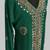 Dark Green Off White Golden multicolor stone and  Beads Moroccan Kaftan With hijab 