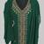 Dark Green Off White Golden multicolor stone and  Beads Moroccan Kaftan With hijab 