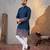 Navy blue star georgette embroidered kurta     festive and ethnic wear