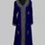 Navy Blue Golden multicolor stone and  Beads Moroccan Kaftan With hijab 