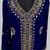 Navy Blue Golden multicolor stone and  Beads Moroccan Kaftan With hijab 