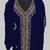 Navy Blue Golden multicolor stone and  Beads Moroccan Kaftan With hijab 