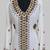  Off White Golden multicolor stone and  Beads Moroccan Kaftan With hijab 