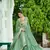 Green zari & sequins embroidered work  vichitra silk stitched kurta gown & dupatta