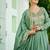 Green zari & sequins embroidered work  vichitra silk stitched kurta gown & dupatta