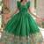 Green zari & sequins embroidered dola silk Gown