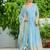 Sky zari & sequins embroidered georgette Gown & dupatta