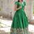 Green zari & sequins embroidered dola silk Gown