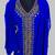 Royal Blue Golden multicolor stone and  Beads Moroccan Kaftan With hijab 