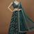 Women's Turquoise embroidered velvet Party Wear semi stitched lehenga Choli