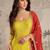 Yellow georgette free size stitced anarkali suit with embroidered sequence work