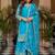Sky bule embroidered sharara suit set
