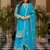 Sky bule embroidered sharara suit set