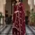 maroon embroidered sharara suit set