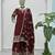 Maroon embroidered sharara suit set