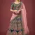 BLUE THREAD ZARI DORI AND SEQUINS EMBROIDEREY WORK VELVET SEMI STITCHED LEHENGA CHOLI