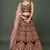 MAROON THREAD ZARI DORI AND SEQUINS EMBROIDEREY WORK VELVET SEMI STITCHED LEHENGA CHOLI