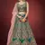 TURQUOISE THREAD ZARI DORI AND SEQUINS EMBROIDEREY WORK VELVET SEMI STITCHED LEHENGA CHOLI