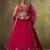 Red georgette fabric sequins and thread embroidery semi-stitched lehenga set with blouse and dupatta