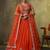 Orange georgette fabric sequins and thread embroidery semi-stitched lehenga set with blouse and dupatta