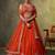 Orange georgette fabric sequins and thread embroidery semi-stitched lehenga set with blouse and dupatta