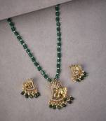 Ganpati gold plated locket set with earrings