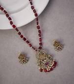 Lakshmi enachanted mehendi locket set with earrings