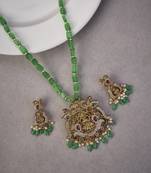 Lakshmi royal mehendi plated locket set with earrings