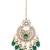 Gold plated traditional kundan pearl maang tikka for women and girls (t3153g) (green)