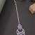 Silver plated cubic zirconia american diamond studded maang tikka with hanging drops for women (t2204s)