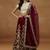 MAROON ZARI DORI & SEQUINS EMBROIDERED VELVET SEMI STITCHED LEHENGA CHOLI