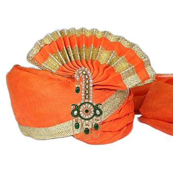 Gold plated traditional stone pearl drop safa kalangi brooch for groom/men/dulha pagadi (sm97g) 2
