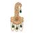 Gold plated traditional stone pearl drop safa kalangi brooch for groom/men/dulha pagadi (sm97g)